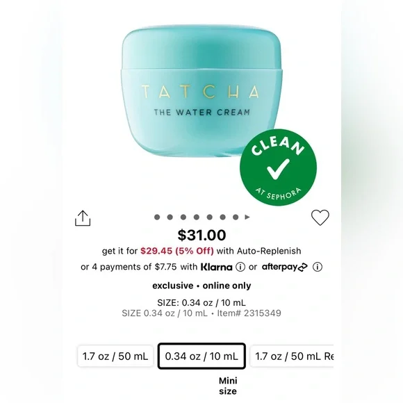 Tatcha The Water Cream - Lightweight Pore-Refining Moisturizer - Picture 4 of 5